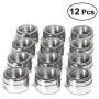Magnetic Spice Tins Set with Clear Top Lid, 12 PCS Stainless Steel Multi-Purpose Round Storage Containers Jars with Sift and Pour, Magnetically Stick on Refrigerator and Grill Magnetic Spice Tins Set with Clear Top Lid, 12 PCS Stainless Steel Multi-Purpose Round Storage Containers Jars with Sift and Pour, Magnetically Stick on Refrigerator and Grill
