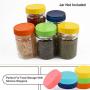 uxcell 6 Pcs Assorted Color Plastic Regular Mouth Mason Jar Lids Food Storage Caps for Mason Canning Ball Jars