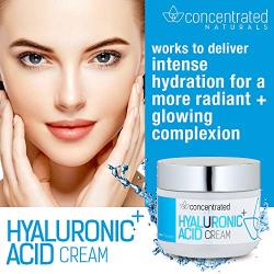 Concentrated Naturals Hyaluronic Acid Cream for Face | w/Jojoba Oil, Vitamin E & Vitamin C | May Help Hydrate & Improve Tone for More Youthful Skin | Net WT. 2 oz / 60 g