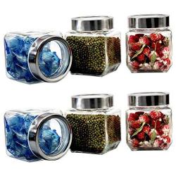 Kitchen Food Storage Jar Airtight Food Storage Storage Tank 6 Only Transparent Glass Sealed Jar Dried Fruit/candy/tea Fresh-keeping Cans（450ml）