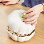 m?kvfa 2-Layer Pumpkin Candy Box, Creative Fashion Fruit Plate Food Storage Box for Oats, Pasta, Rice, Coffee, Tea, Snacks, Nuts (Gray)