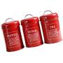 homozy Food Storage Canister -Food Storage Canister with Airtight Metal Lid, Food Storage Jar Kit for Home and Kitchen Serving for Coffee, Sugar, Tea - Red