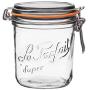 Le Parfait Super Terrine - 750ml French Glass Canning Jar w/Straight Body, Airtight Rubber Seal & Glass Lid, 24oz/Pint & Half (Pack of 4) Stainless Wire