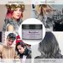 Silver Gray Temporary Hair Dye Wax 4.23 oz, HailiCare Instant Colored Hair Color Wax, Natural Hair Pomades Hairstyle Cream Coloring Clay for Men and Women Party, Festival, Cosplay & Halloween