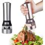 JUSTDOLIFE Electric Pepper Grinder Stainless Steel Double Sized Spice Mill Durable Salt Grinder