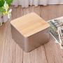 Milue Tinplate Storage Box Case Organizer With Bamboo Lid For Money Coin Candy Key (Large)