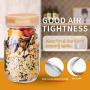 Bamboo Mason Jar Lids Wide Mouth ，4 Pack Screw Top Mason Jar Lid Set Airtight Bamboo Storage Lids