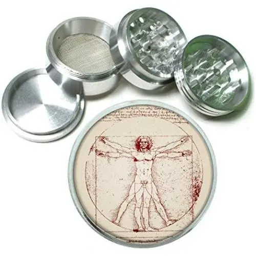 Vitruvian Man da Vinci Aluminum Tobacco Herb Spice Grinder Vitruvian Man da Vinci Aluminum Tobacco Herb Spice Grinder