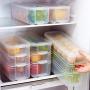 FGDJEE Food Storage Containers Refrigerator Bin Plastic Food Containers Space Saving Easy Snap Lock BPA Free Kitchen Use (B)