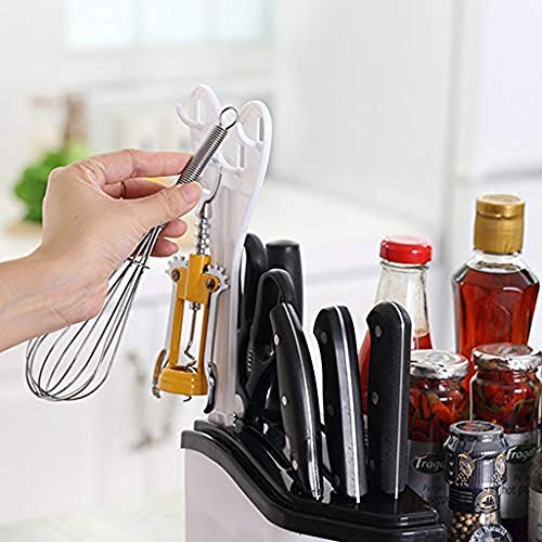 Seasoning Rack Spice Pot Box Storage Container Condiment Jar, Beer Tray For Spoons Knives Forks Napkins Chopsticks Condiments Coffee Breakroom Kitchen Organizer (Green)