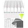 36 Glas Gewürzdosen mit 396 Gewürzlaptops, KreideMarker und Funnell Set Komplett. 36 Quadratische Glasbehälter 4 OZ, Luftdichte Deckel, Für/Sieb-Shaker Deckel