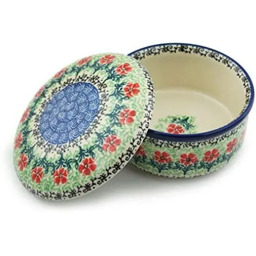 Polish Pottery Jar with Lid 5-inch Maraschino made by Ceramika Artystyczna Polish Pottery Jar with Lid 5-inch Maraschino made by Ceramika Artystyczna