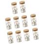 LOVIVER 10Pcs Small Glass Bottles with Cork Stopper Tiny Clear Vials Storage Container for Art Crafts Projects Decoration Party Supplies