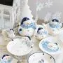 Niedliche Keramik Schalen Handwerk Snackschale Teekanne Aufbewahrungsglas Gewürzflasche Teller Schneemann Geschirr Teller Set, Schneemann Teekanne