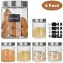 Bouteilles de Rangement en Verre avec Couvercles en Acier Inox, Jeu de 6, 236 ml Bouteilles de Rangement en Verre avec Couvercles en Acier Inox, Jeu de 6, 236 ml