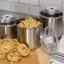 Dichtungsgurte Sets 3-teilig, Edelstahlbehälter mit Sichtdeckel, Vakuumindikator und Universal-Hose-Anschluss – zur Frischeerhaltung von Kaffee, Pasta, Obst, Marinaden etc.