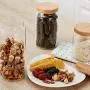 WÄNDELGLAS-LAGERTANK, SORTERGLAS, SPEISETANK, SORTERGLAS MIT HOLZLID, HITZBESTÄNDIGES BOROSILIKATGGLASSCHÜSS, GETIEFTE ERLAUFTEN ERLAUFTEN ERLAUFTEN ERLAUFTEN ERLAUFTEN ERLAUFTEN ERLAUFTEN ERLAUFTEN ERLAUFTEN ERLAUFTEN ERLAUFTEN ERLAUFTEN ERLAUFTEN ERLAUF