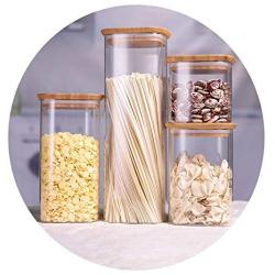 Glass Sealed Jars, Kitchen Household Grain Containers, Storage Spices/Oatmeal/Beans/Spaghetti