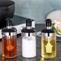 Glass Kitchen Storage Containers - Glass Seasoning Tank Kitchen Spice Kit Bottles Pepper Spoon Seasoning Jars Oil Brush Honey Container Food Storage Container