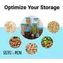 BERG & MON Stackable Glass Storage Containers with Airtight Teal Lids | Set of 4 Canisters for Kitchen Counter or Pantry Organization | Jar Set for Dry Food Ingredients | Bonus Jar Labels and Marker