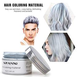 MOFAJANG Silver Grey Hair Wax Pomades 4.23 oz - Natural Hair Coloring Wax Material Disposable Hair Styling Clays Ash for Cosplay, Party (Silver Grey)