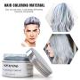 MOFAJANG Silver Grey Hair Wax Pomades 4.23 oz - Natural Hair Coloring Wax Material Disposable Hair Styling Clays Ash for Cosplay, Party (Silver Grey)