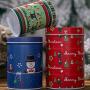 SuperCS 4Pcs/Set Round Shape Tinplate Empty Tins Storage Jar Containers Holiday Home Decorations