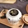 Shelf Floating Openwork Ceramics Storage Jar Garlic Ginger Dried Peppers Storage Box Kitchen Ventilation Storage Tank Pumpkin Cans. (Size : L)