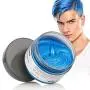 MOFAJANG Haarfarbe Wachs, Instant Haarwachs, Temporäres Frisiergel 120 ml, Haarpomade, natürliches Frisierwachs für Männer und Frauen Party-Cosplay (Blau)