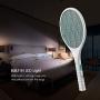 Intelabe Bug Zapper, Mosquito Killer USB Rechargeable Electric Fly Swatter for Home, Outdoor, Powerful 4000V Grid, Detachable Flashlight, LED Light, Safe to Touch with 3-Layer Safety Mesh-White