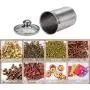 Edelstah-Dose Luftdicht für Küche, Kaffee, Kekse, Milchpulver – mit Klarsichtdeckel (45 oz)
