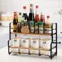 Multi-purpose Spice Jar Set, Ceramic Spice Storage Canister With Spice Rack Wood Lids Spoon Kitchen Seasoning Box Set-p