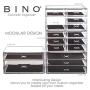 BINO 2 Drawer Acrylic Jewelry and Makeup Organizer, Clear Cosmetic Organizer Vanity Storage Display Box Make Up Organizers and Storage Makeup Stand