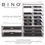 BINO 2 Ablagefächer Acryl Schmuck- und Make-up-Organizer, Klare Kosmetik-Organizer Schminkschrank Aufbewahrungsdisplay Box Make-up Organizer und Aufbewahrung Schminkstand