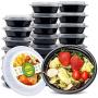 Glotoch 16ounce Meal Prep Containers, 1 Compartment Food Storage Containers for Meal Prep-Microwave, Freezer & Dishwasher Safe - Eco Friendly Safe Food Container, Pack of 10 Round