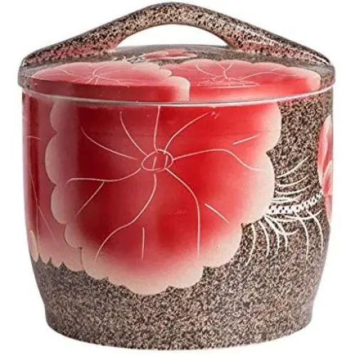Ceramic Rice Bucket Kitchen Storage Bucket Grain Container Flour Bucket Storage Tank Ceramic Jar (Color : Red, Size : 32x32x33cm) Ceramic Rice Bucket Kitchen Storage Bucket Grain Container Flour Bucket Storage Tank Ceramic Jar (Color : Red, Size : 32x32x33cm)