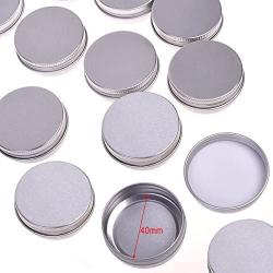 BCP 20pcs 1/2 Ounce 15ml Aluminum Tin Screw Cap Round Storing Can Container