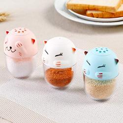 | Salt Pigs, Cellars & Servers | Cute Cat shape spice jar Health safe ABS plastic temperos salt pepper bottle for BBQ kitchen cooking tools Toothpick Holder | by HUDITOOLS | 1 PCs