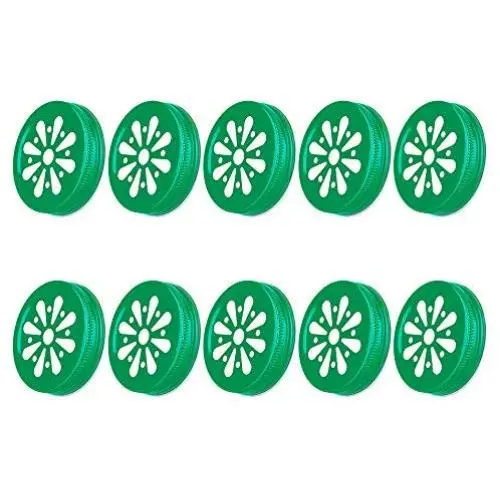 10Pcs Flower Shape Mason Jar Lids Rust Resistant 70mm Inner Diameter Bottle Cap Drinking Glass Canning Metal Hole Lid 10Pcs Flower Shape Mason Jar Lids Rust Resistant 70mm Inner Diameter Bottle Cap Drinking Glass Canning Metal Hole Lid
