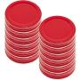 Southern Homewares SH-10235-S12 Set of 12 Red Mason Jar Small Mouth Size Leak Proof Silicone Seal Festive Colored Kids Fun Lids, Onesize,