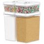 DW?LLZA KITCHEN Large Airtight Food Storage Containers - Bulk Food Pantry & Kitchen Storage Containers for Sugar, Flour and Baking Supplies - 4 PC Set, Clear Plastic BPA-Free, Keeps Fresh & Dry