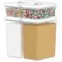 DW?LLZA KITCHEN Large Airtight Food Storage Containers - Bulk Food Pantry & Kitchen Storage Containers for Sugar, Flour and Baking Supplies - 4 PC Set, Clear Plastic BPA-Free, Keeps Fresh & Dry