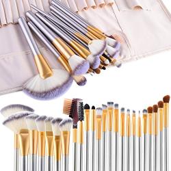 Make up Brushes, VANDER LIFE 24pcs Premium Cosmetic Makeup Brush Set for Foundation Blending Blush Concealer Eye Shadow, Cruelty-Free Synthetic Fiber Bristles, Travel Makeup bag Included, Champagne