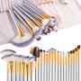 Make up Brushes, VANDER LIFE 24pcs Premium Cosmetic Makeup Brush Set for Foundation Blending Blush Concealer Eye Shadow, Cruelty-Free Synthetic Fiber Bristles, Travel Makeup bag Included, Champagne