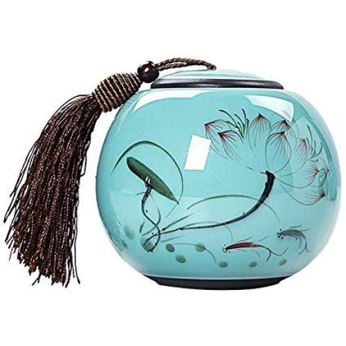 Hand Painted Design Ceramics Coffee Sugar Tea Canister Storage Jar, 001