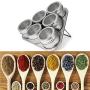ANPI 6 Pcs Magnetic Spice Jars, Stainless Steel Seasoning Spice Storage Containers