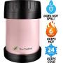 Small Thermos - Food Jar for Women, Men & Kids - Stainless Steel Thermo Lunch Box - Travel Metal Container - Hot Food, Soup (Baby-Pink)
