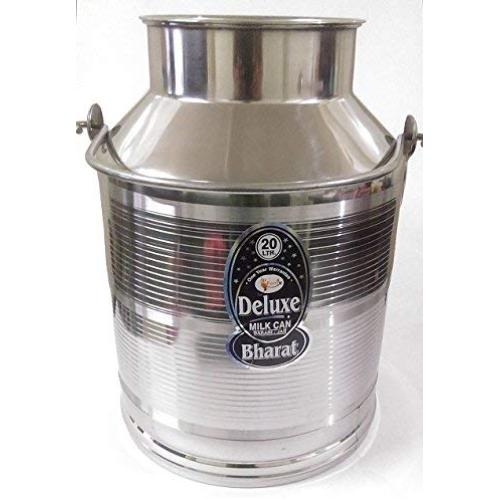 STAINLESS STEEL MILK OIL LIQUID STORAGE CAN JUG POT FOR DAIRY FARM 20 TWENTY LITERS