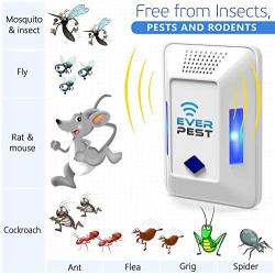 Ever Pеst Model T1 Ultrasonic Pest Repeller Plug in - Electronic Insect Control Defender 2Pack - Roach Bed Bug Mouse Rodent Mosquito Killer