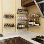 Spice Racks Wall Mounted Jar Bottle Storage Rack for Kitchen Cabinet Pantry Door